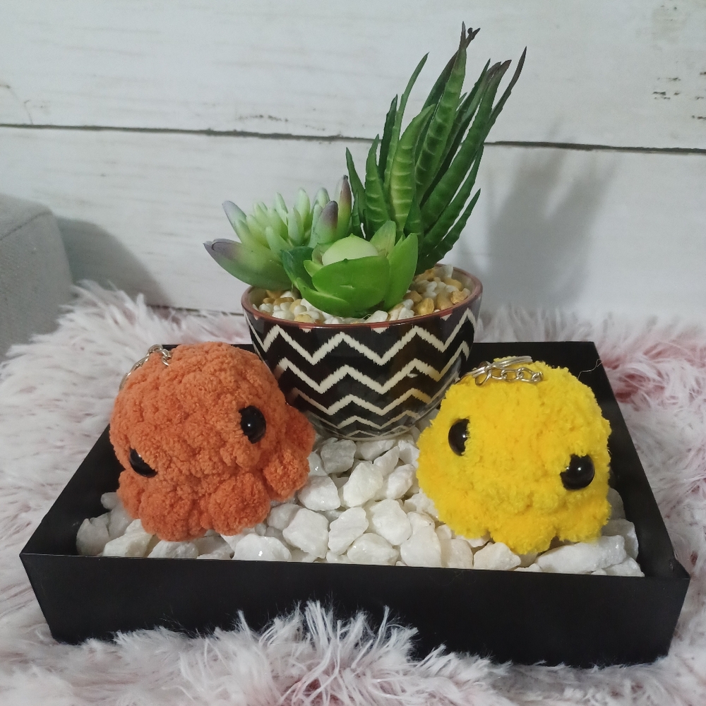 Mini Handmade Octopus Crochet Amigurumi Keychain